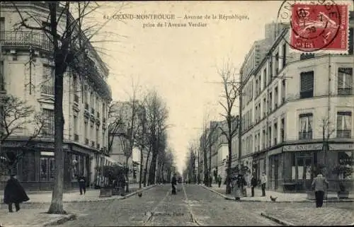 Ak Montrouge Hauts de Seine, Avenue de la République, l'Avenue Verdier