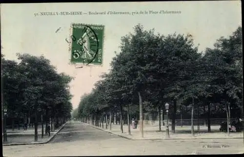 Ak Neuilly sur Seine Hauts de Seine, Boulevard d'Inkermann, pris de la Place d'Inkermann