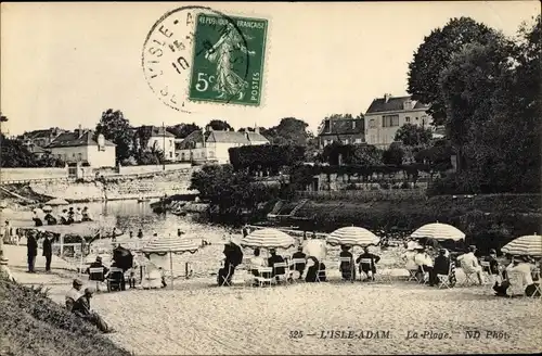 Ak L'Isle Adam Val d’Oise, Plage