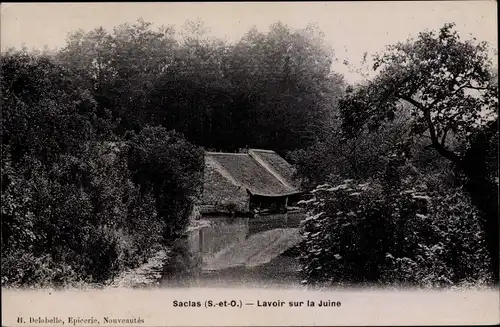 Ak Saclas Essonne, Lavoir sur la Juine