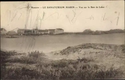 Ak Roscoff Finistère, Le Sanatorium Marin, Vue sur la Baie de Laber