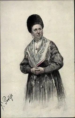 Künstler Ak Pröll, F., Portrait einer Frau