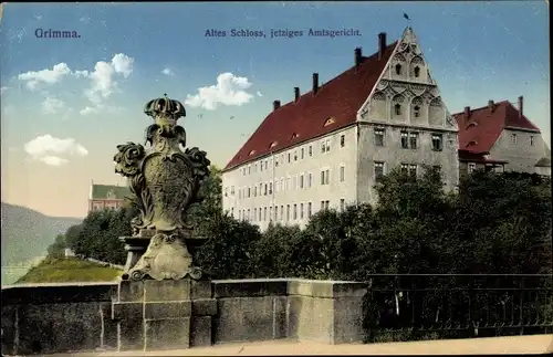 Ak Grimma in Sachsen, Altes Schloss, jetziges Amtsgericht