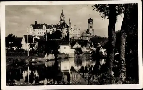 Ak Sigmaringen an der Donau Baden Württemberg, Donaupartie mit Blick auf das Schloss