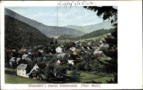 Ak Sitzendorf in Thüringen, Blick auf den Ort, Schwarzatal