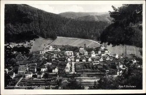 Ak Sitzendorf in Thüringen, Blick auf den Ortsteil West, Schwarzatal