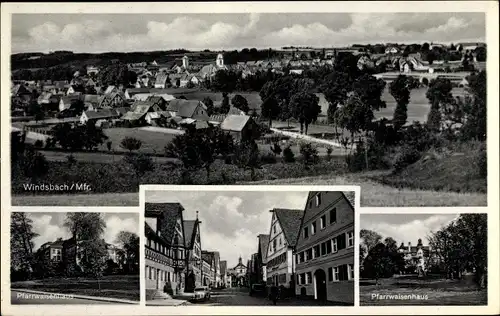 Ak Windsbach Mittelfranken, Blick auf den Ort, Pfarrwaisenhaus
