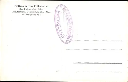 Ak Schriftsteller Hoffmann von Fallersleben, Portrait