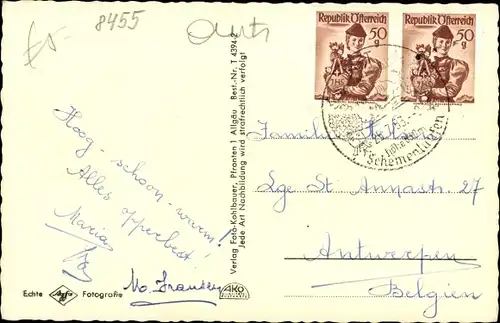 Ak Holzgau Tirol Österreich, Lechtal, Kirche, Kreuz, Haus