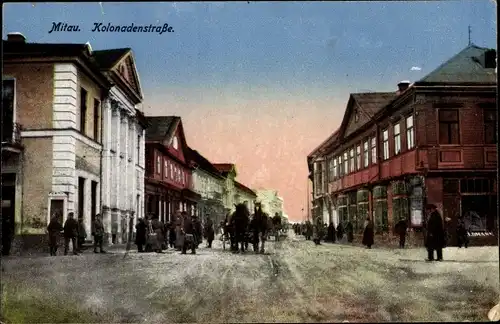 Ak Jelgava Mitau Lettland, Kolonadenstraße