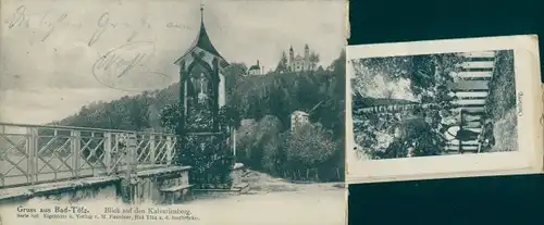 Leporello Ak Bad Tölz in Oberbayern, Blick auf den Kalverienberg, Oelberg, Kreuzweg, Kerker