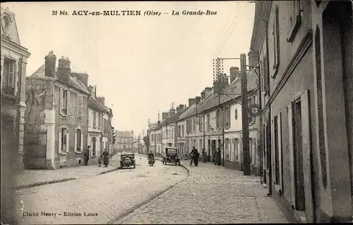 Ak Acy en Multien Oise, La Grande Rue