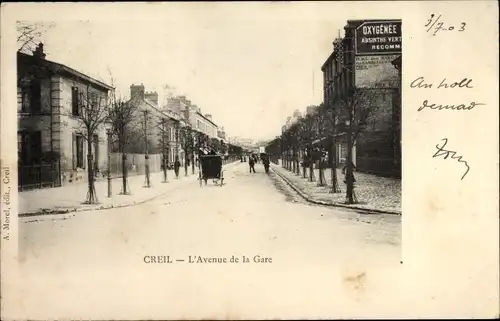 Ak Creil Oise, Avenue de la Gare