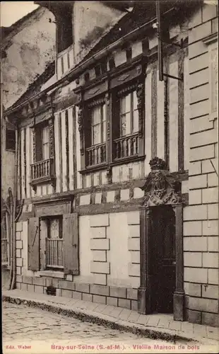 Ak Bray sur Seine Seine et Marne, Vieille Maison de bois