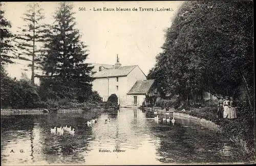 Ak Tavers Loiret, Les Eaux bleues