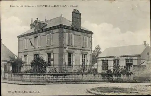Ak Roinville sous Dourdan Essonne, L'Ecole