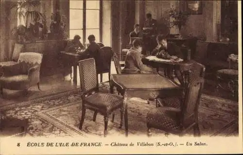 Ak Villebon sur Yvette Essonne, Le Chateau, Un Salon