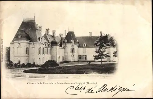 Ak Sainte Gemmes d'Andigné Maine et Loire, Château de la Blanchaie