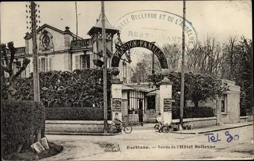 Ak Barbizon Seine et Marne, Entrée de l'Hôtel Bellevue