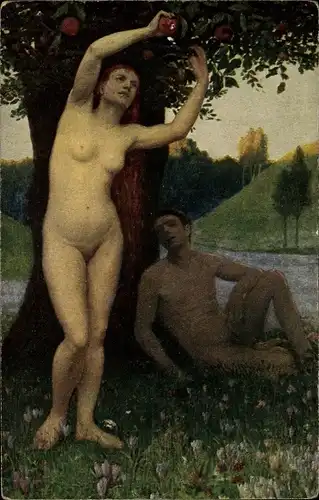 Künstler Ak Müller-Schönefeld, W., Adam und Eva
