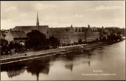 Ak Grimma in Sachsen, Fürstenschule und Klosterkirche