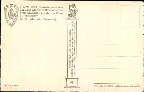 Künstler Ak Roma Rom Lazio, La Casa Madre dell'Associazione Naz. Mutilati e Invalidi