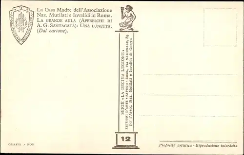 Künstler Ak Roma Rom Lazio, La Casa Madre dell'Associazione Naz. Mutilati e Invalidi, Grande Aula