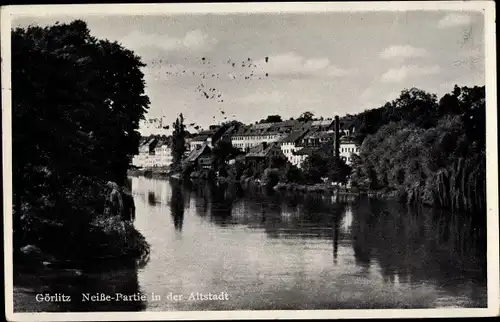 Ak Görlitz in der Lausitz, Blick auf die Neiße, Altstadt, Stadtansicht