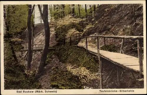 Ak Buckow in der Märkischen Schweiz, Teufelsbrücke, Silberkehle