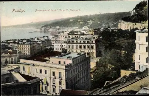 Ak Posillipo Napoli Neapel Campania, Panorama visto dal Corso V. Emanuele
