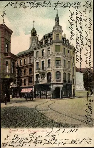 Ak Duisburg im Ruhrgebiet, Knüppelmarkt, Wilh. Leuchtenberg