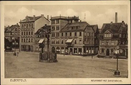 Ak Elberfeld Wuppertal in Nordrhein Westfalen, Neumarkt mit Siegeseiche, Düsseldorfer Hof