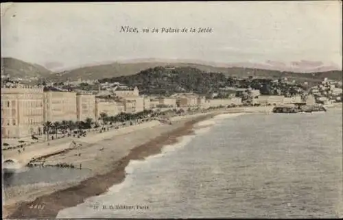 Ak Nice Nizza Alpes Maritimes, Vu du Palais de la Jetée