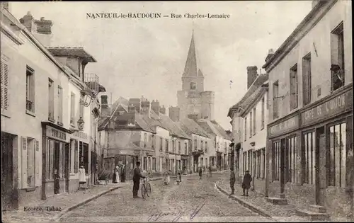 Ak Nanteuil-le-Haudouin Oise, Rue Charles Lemaire, Café