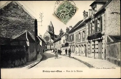 Ak Précy sur Oise, Rue de la Mairie