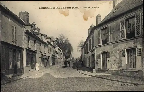 Ak Nanteuil le Haudouin Oise, Rue Gambetta