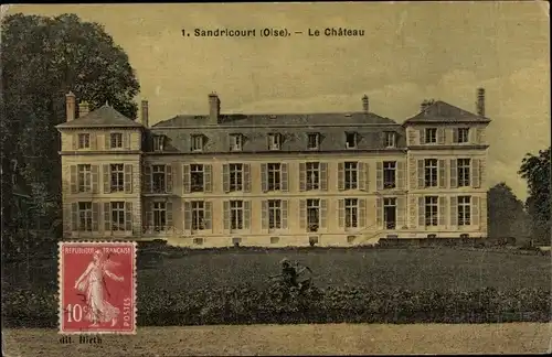 Ak Sandricourt Amblainville Oise, Château