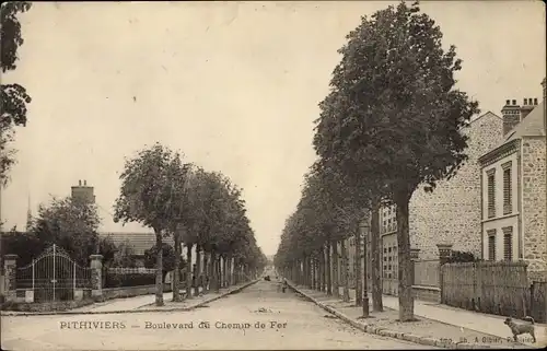 Ak Pithiviers Loiret, Boulevard du Chemin de Fer