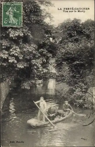 Ak La Ferté Gaucher Seine et Marne, Vue sur le Morin, Ruderpartie
