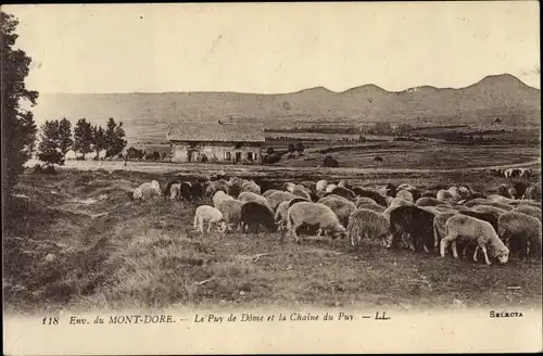 Ak Le Mont Dore Puy de Dôme, Le Puy de Dome et la Chaine du Puy