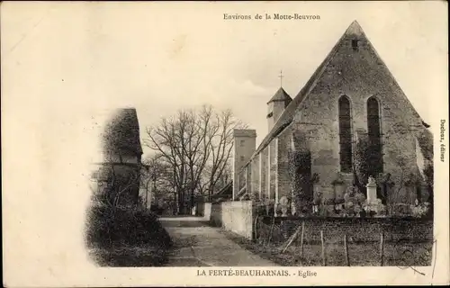 Ak Lamotte Beuvron Loir et Cher, La Ferté Beauharnais, Église