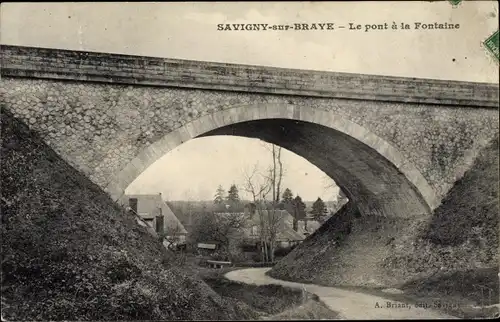 Ak Savigny sur Braye Loir et Cher, Le pont à la Fontaine