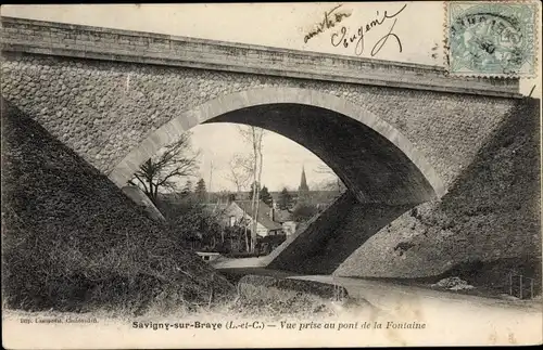 Ak Savigny sur Braye Loir et Cher, Le pont à la Fontaine