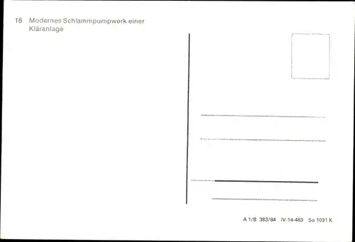 Ak Modernes Schlammpumpenwerk einer Kläranlage