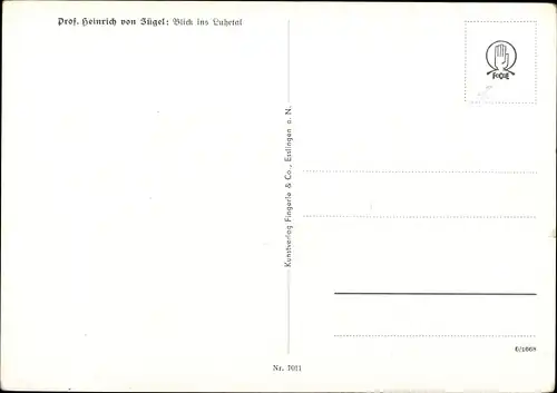 Künstler Ak Zügel, H. von, Blick ins Luhetal