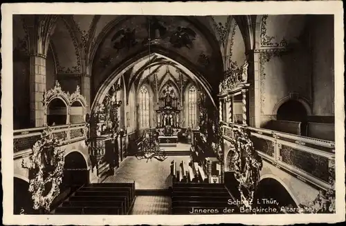 Ak Schleiz in Thüringen, Inneres der Bergkirche