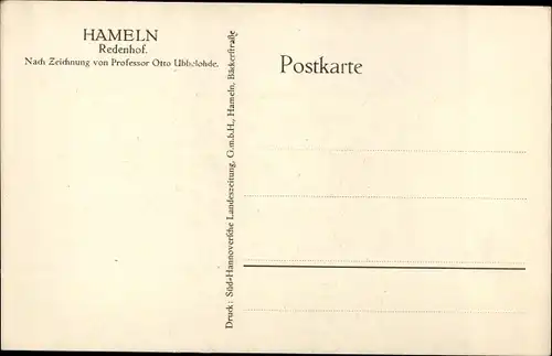 Künstler Ak Ubbelode Otto, Hameln in Niedersachsen, Redenhof