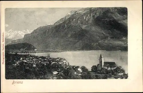 Ak Brienz Kanton Bern, Blick auf die Stadt mit dem Brienzersee