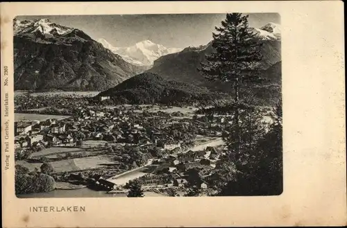 Ak Interlaken Kanton Bern Schweiz, Panorama vom Ort