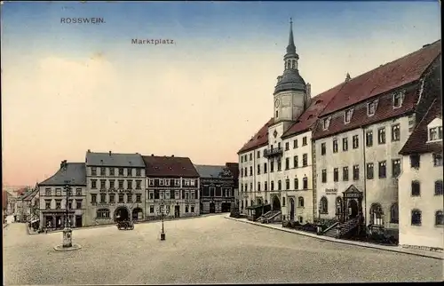 Ak Roßwein in Sachsen, Marktplatz